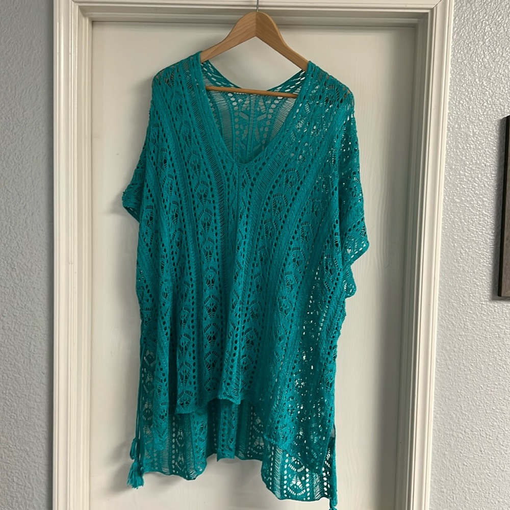 Teal swimsuit cover up